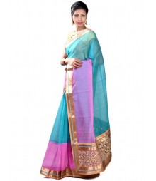 Elegant Sky Blue & Pink Designer Collection Saree MDL-S-SR1-022
